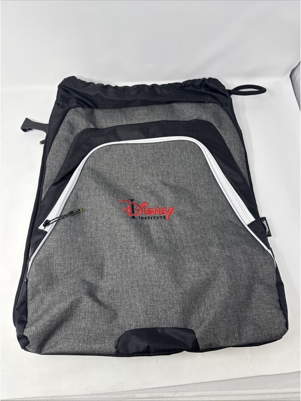Disney Institute Gray Drawstring Bag